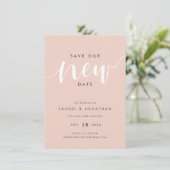 Onze Nieuwe Trouwdatum Bewaren Uitstel Save The Date (Staand voorkant)