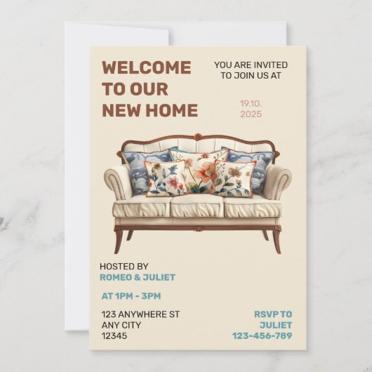 Onze nieuwe uitnodiging voor thuisfeesten (Voorkant)