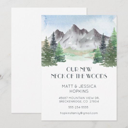 Onze Nieuwe Wijk Berg Aquarel Aankondiging (Voorkant / Achterkant)