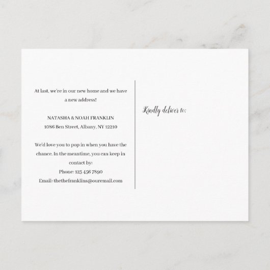 Onze Nieuwe Wijk Nieuwe Adres Verhuizing Aankondigingskaart (Achterkant)