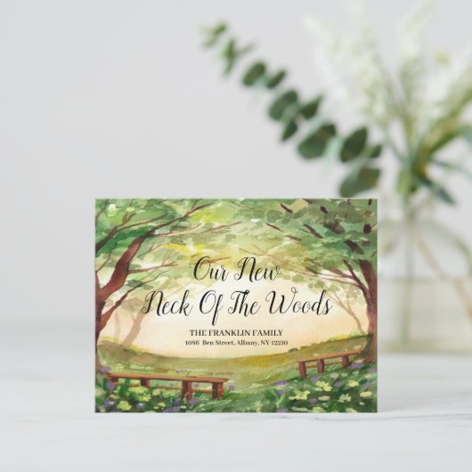 Onze Nieuwe Wijk Nieuwe Adres Verhuizing Aankondigingskaart (Staand voorkant)