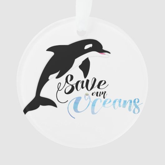Onze oceanen redden ornament (voorkant)