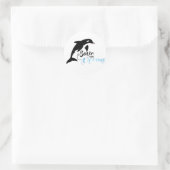 Onze oceanen redden ronde sticker (Tas)