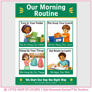 Onze Ochtendroutine Klas Ankerkaart Poster