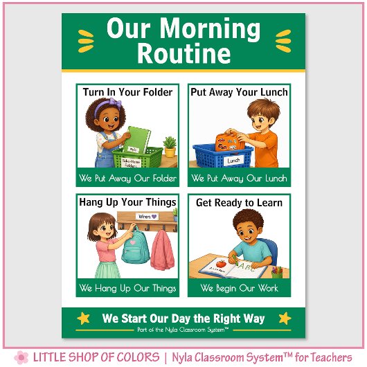 Onze Ochtendroutine Klas Ankerkaart Poster