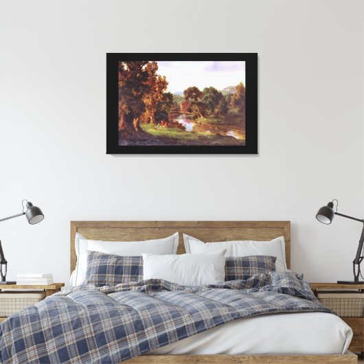 Onze oude molen', George Innes_Landschappen Canvas Afdruk (Insitu (Slaapkamer))