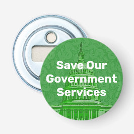 Onze overheidsdiensten redden button flesopener