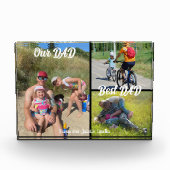 Onze Papa Beste Papa 3 Foto Collage Display Blok (Voorkant)