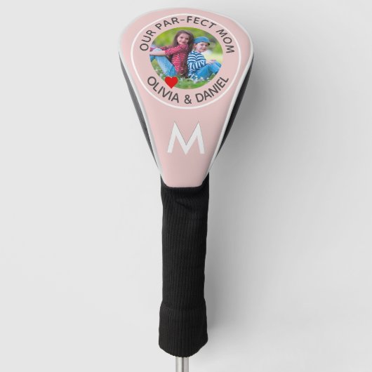ONZE PAR-FECT MOM Photo Monogram Roze Golfheadcover (Voorkant)