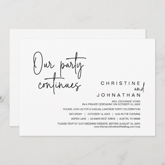 Onze partij gaat door met het weduwen van het Elop Kaart (Voorkant / Achterkant)