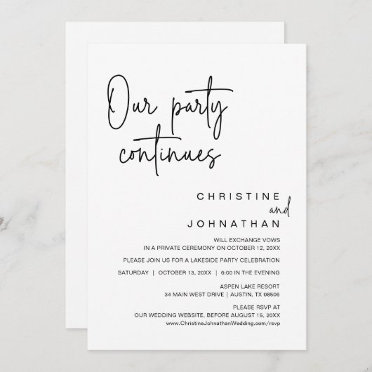 Onze partij gaat door met het weduwen van het Elop Kaart (Voorkant / Achterkant)