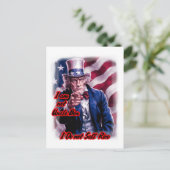 Onze patriottische oom Sam op een Feestdagenkaart (Staand voorkant)