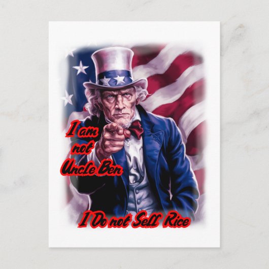 Onze patriottische oom Sam op een Feestdagenkaart (Voorkant)