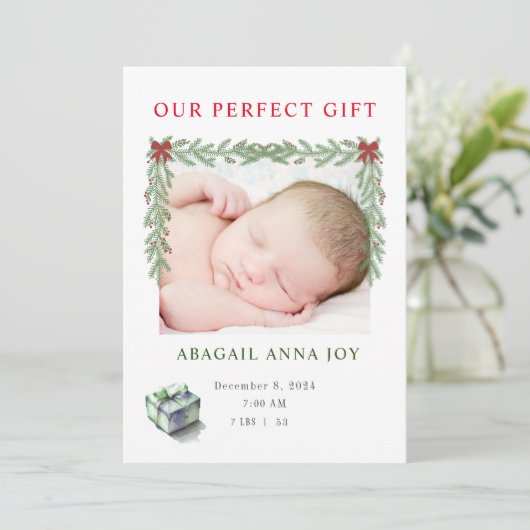 Onze Perfecte Cadeau Baby Aankondiging (Staand voorkant)