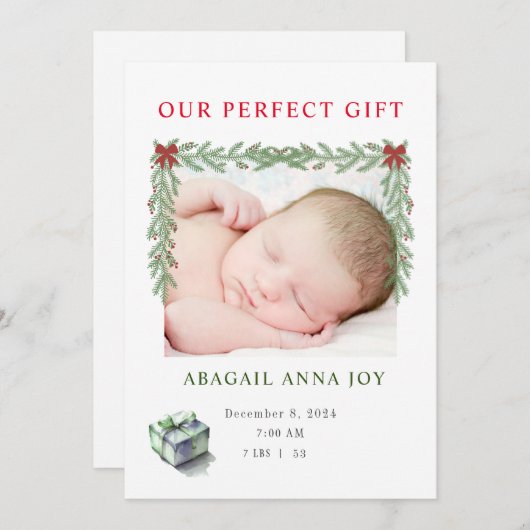 Onze Perfecte Cadeau Baby Aankondiging (Voorkant / Achterkant)