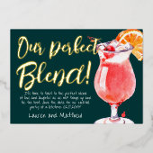 Onze Perfecte Mix Grappige Cocktail Bewaar de Datu Folie Uitnodiging (Voorkant)