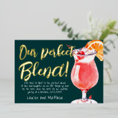 Onze Perfecte Mix Grappige Cocktail Bewaar de Datu Folie Uitnodiging (Staand Voorkant)