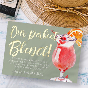 Onze Perfecte Mix Grappige Cocktail Bewaar de datu Folie Uitnodiging