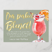 Onze Perfecte Mix Grappige Cocktail Bewaar de datu Folie Uitnodiging (Voorkant)