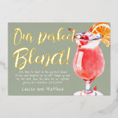 Onze Perfecte Mix Grappige Cocktail Sava de Date Folie Uitnodiging (Voorkant)