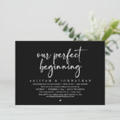 Onze Perfecte Start, Trouw Elopement Feest Kaart (Staand voorkant)