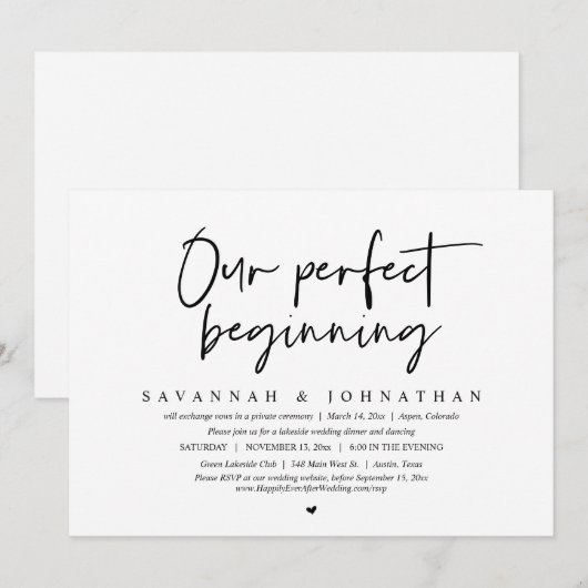 Onze perfecte startende, weddenschapsuitganger kaart (Voorkant / Achterkant)