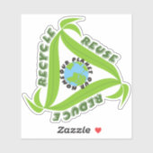 "Onze planeet, ons thuis" Recyclen, hergebruikt, r Sticker (Vel)