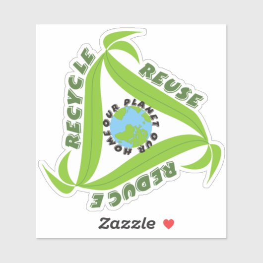 "Onze planeet, ons thuis" Recyclen, hergebruikt, r Sticker (Vel)