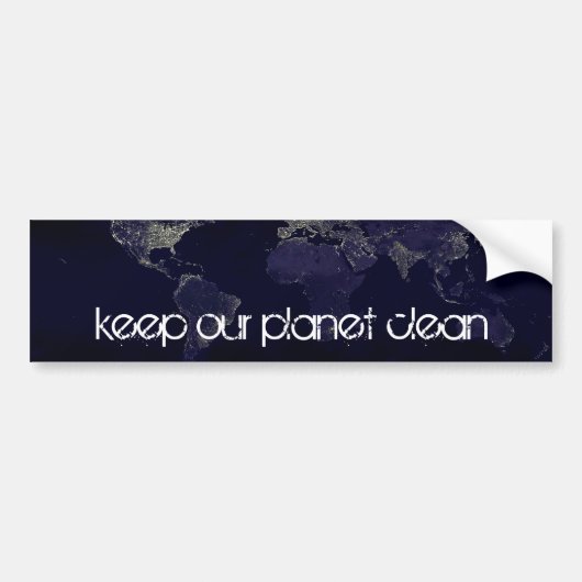 onze planeet schoon houden bumpersticker (Voorkant)