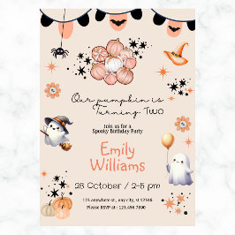 Onze pompoen draait Halloween verjaardagsfeestje Kaart