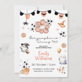 Onze pompoen meisjes Halloween verjaardag elk jaar Kaart (Voorkant)