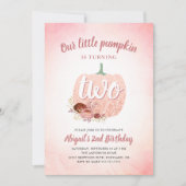 Onze pompoen Roos gouden glitter 2e verjaardag Kaart (Voorkant)