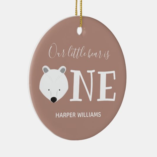 Onze poolse Beer eerste verjaardag Keramisch Ornament (Rechts)