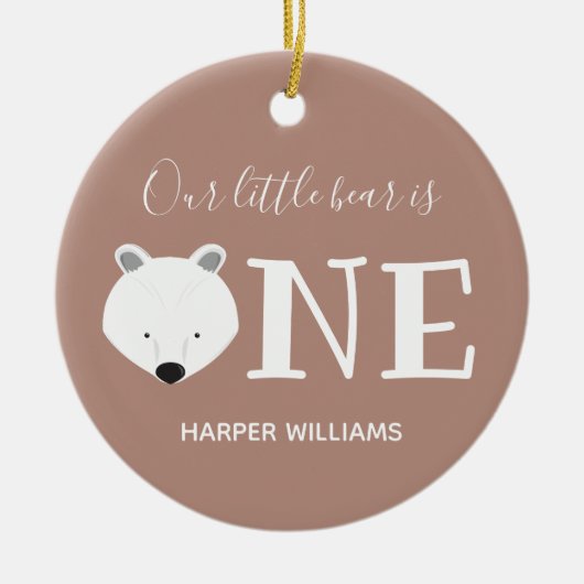 Onze poolse Beer eerste verjaardag Keramisch Ornament (Voorkant)