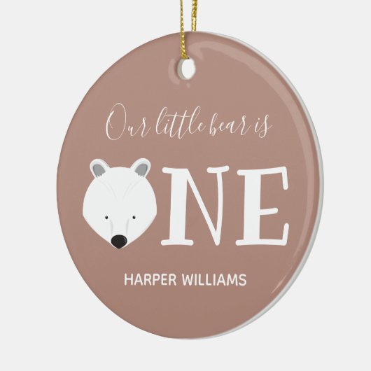 Onze poolse Beer eerste verjaardag Keramisch Ornament (Links)