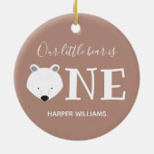 Onze poolse Beer eerste verjaardag Keramisch Ornament (Achterkant)