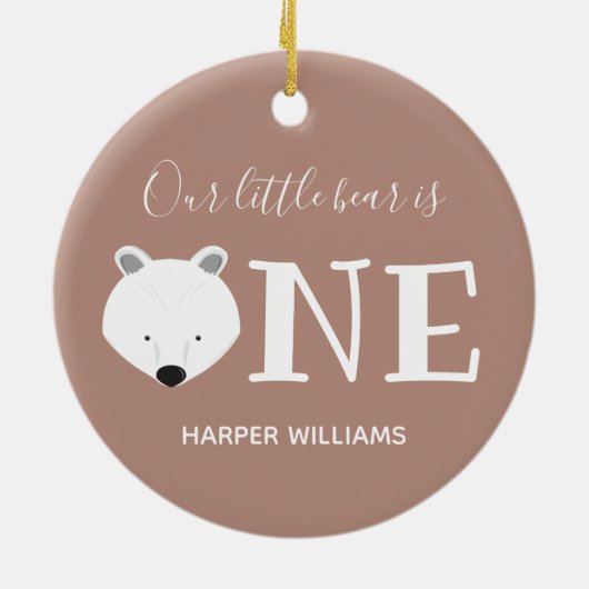 Onze poolse Beer eerste verjaardag Keramisch Ornament (Achterkant)