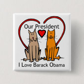 ONZE PRESIDENT VIERKANTE BUTTON 5,1 CM (Voorkant)