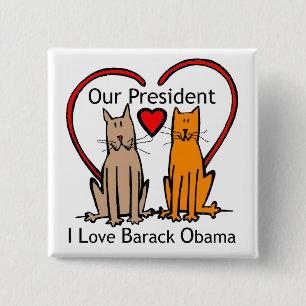 ONZE PRESIDENT VIERKANTE BUTTON 5,1 CM