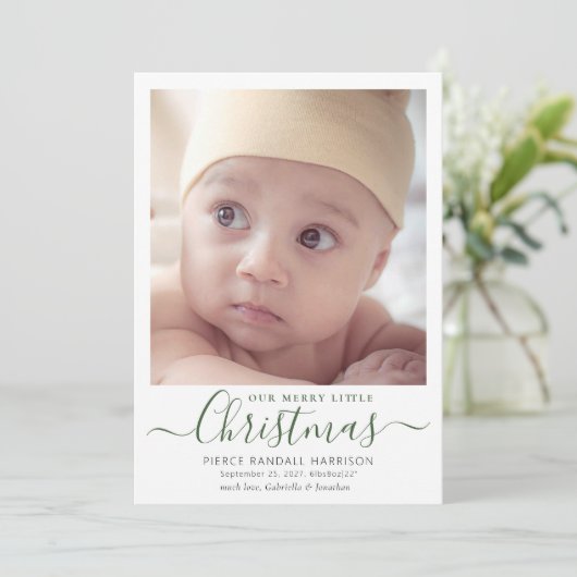 Onze prettige kerstaankondiging feestdagenkaart (Staand voorkant)