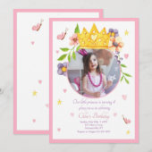 Onze prinses Foto Birthday Party uitnodigingen (Voorkant / Achterkant)