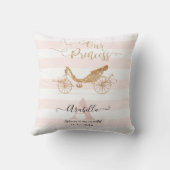 Onze prinses Gold Glitter Blush Baby Girl Stats Kussen (Achterkant)