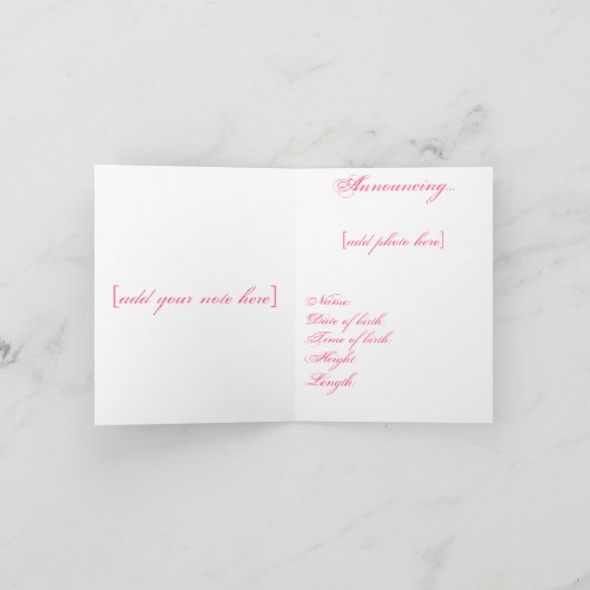 Onze prinses is gearriveerd! aankondiging (Binnen)