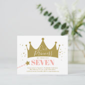 Onze prinses Pink Gold Birthday Party nodigt uit Briefkaart (Staand voorkant)