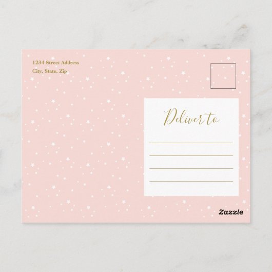 Onze prinses Pink Gold Birthday Party nodigt uit Briefkaart (Achterkant)