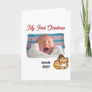 Onze Purrfecte Eerste Kerst Roodharige Kat Baby Fo Aankondiging