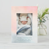 Onze Rainbow baby Border Foto baby Geboorte Aankondiging (Staand voorkant)