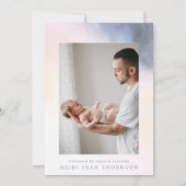 Onze Rainbow baby Border Foto baby Geboorte Aankondiging (Achterkant)