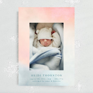 Onze Rainbow baby Border Foto baby Geboorte Aankondiging