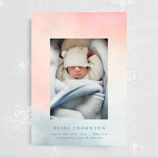 Onze Rainbow baby Border Foto baby Geboorte Aankondiging